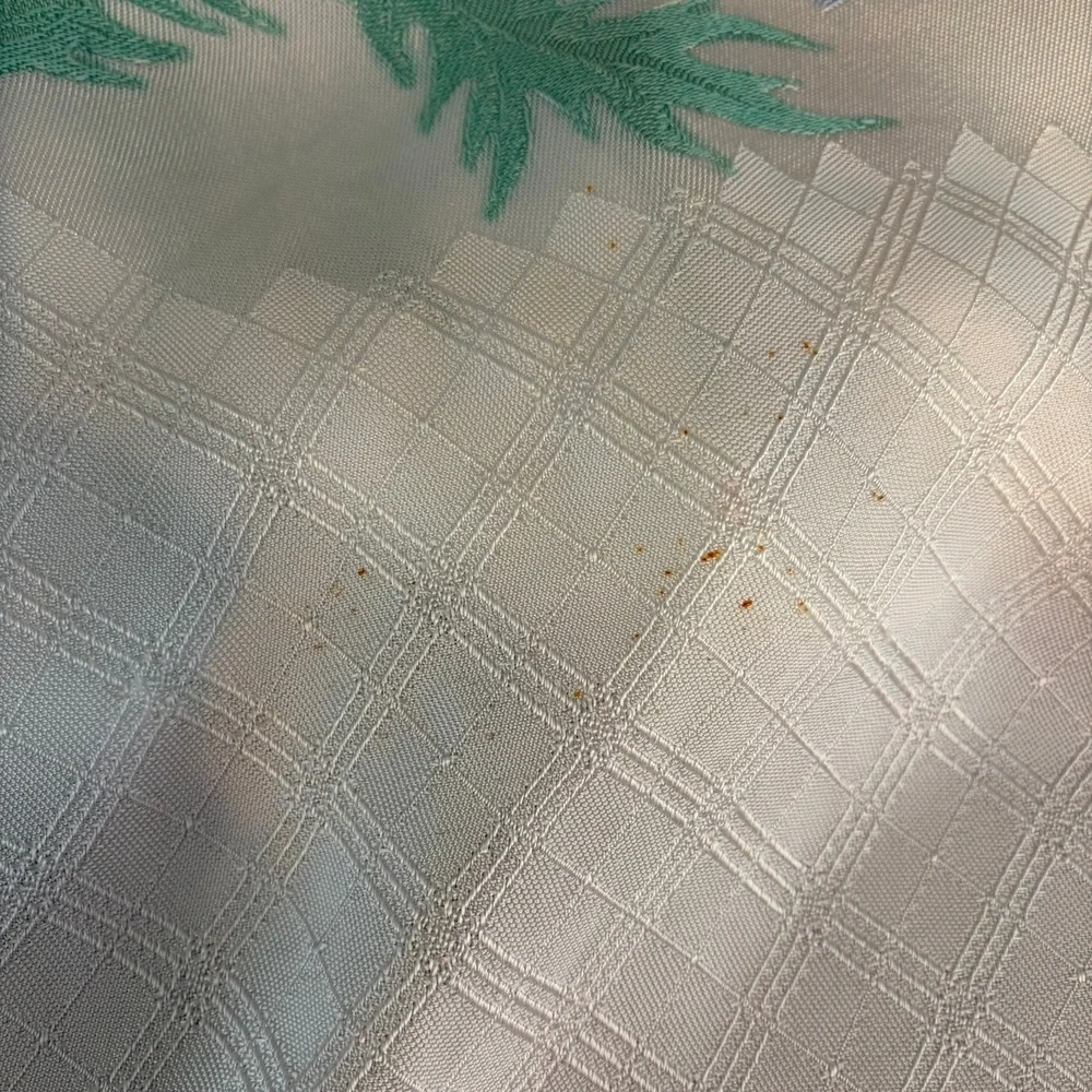 Vintage Damask Tablecloth Scottish Thistle Embroidered 48